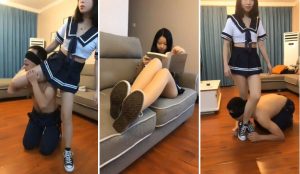 玉娘-丝袜帆布鞋调学长