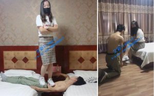 【妍妍S】调教贱畜，喂食踩踏耳光口水-97LZTD-3102