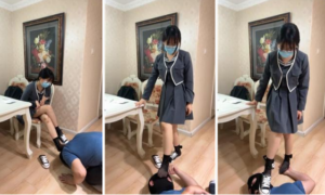 【九朝】帆布鞋黑袜羞辱贱奴-97LZTD-329208